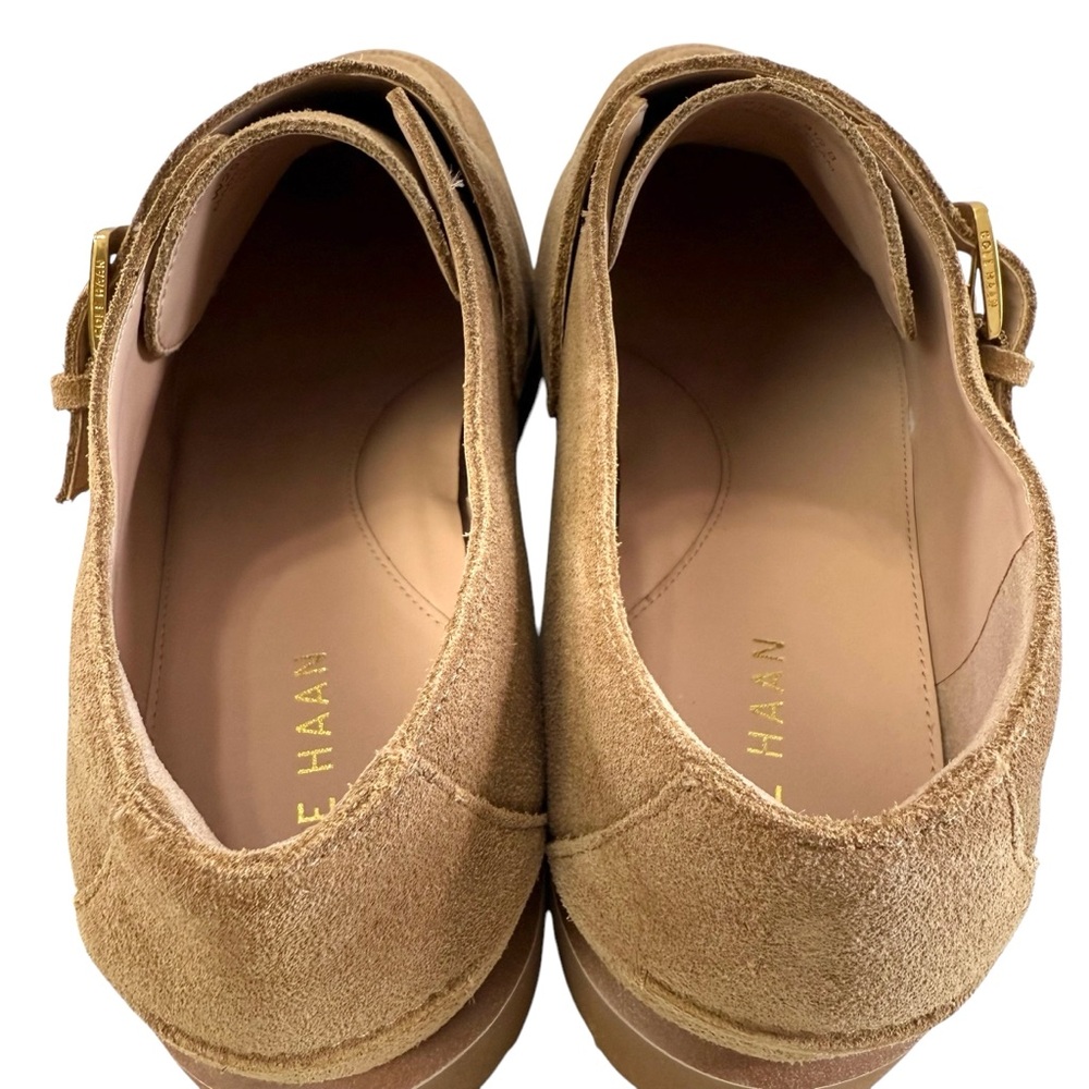 NWOB Cole Haan Greenwich Monk Strap Golden Toffee Suede Loafers Size 9.5B - Picture 9 of 16